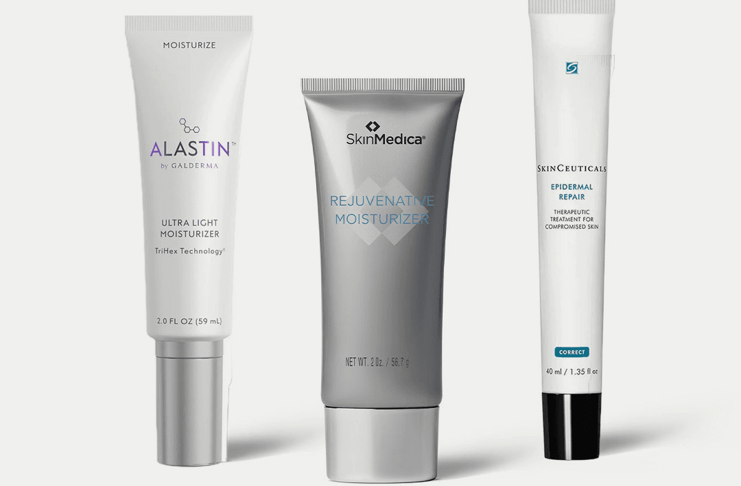 Moisturizers from Alastin, Skinceuticals, and SkinMedica